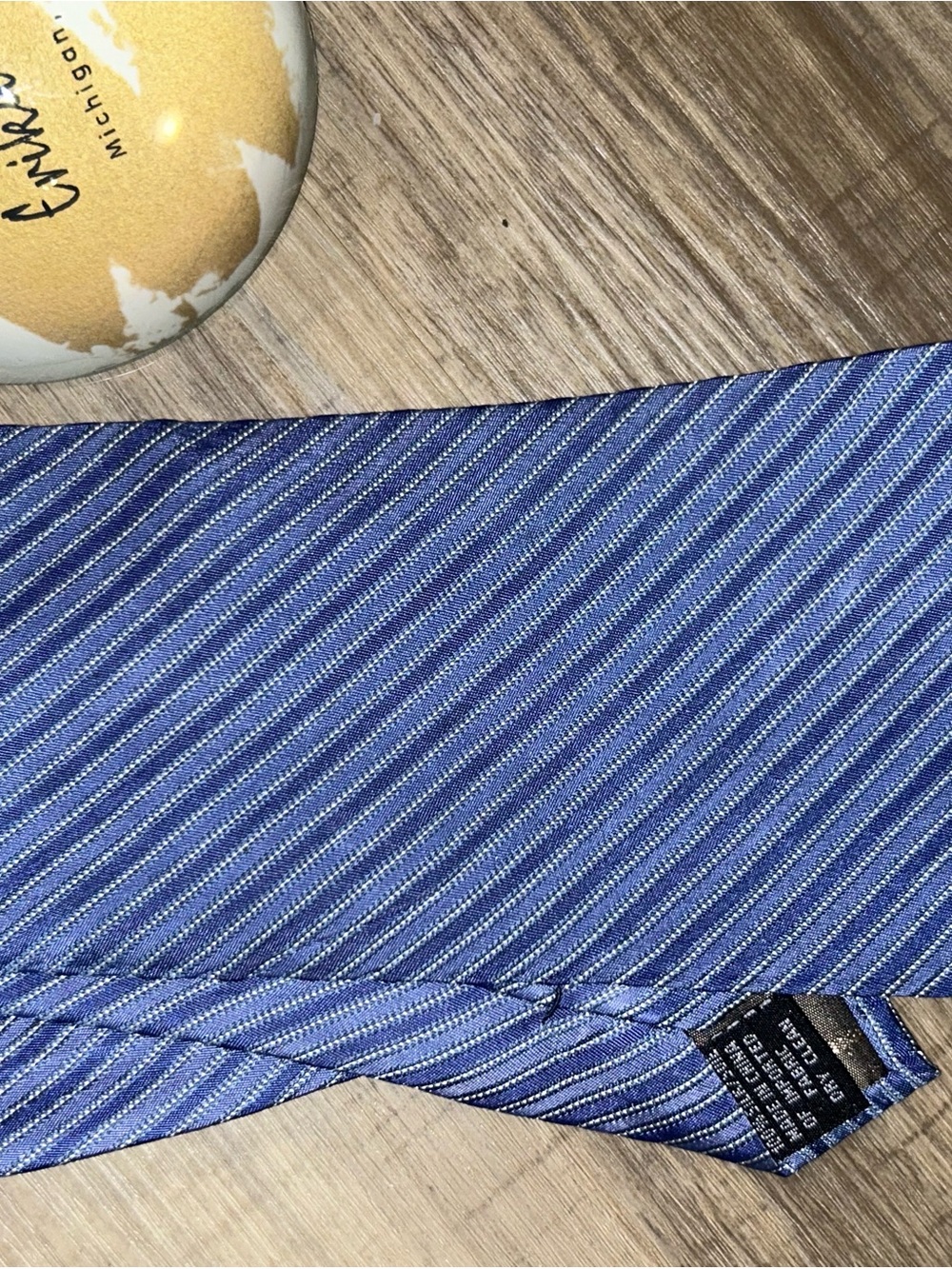 Calvin Klein Blue Diagonal Stripe Tie - Picture 4 of 5